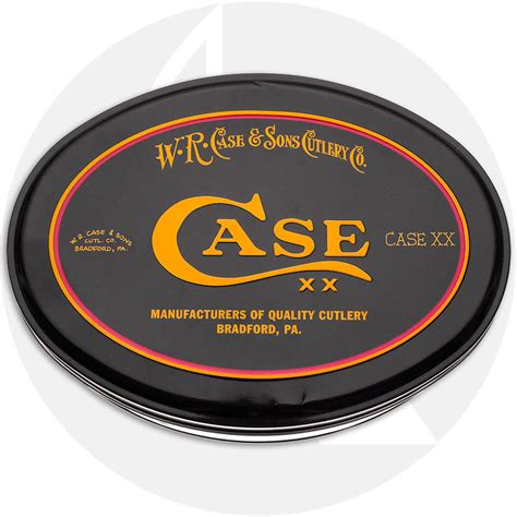 case xx  gift tin set ss gunboat jigged dark red bone