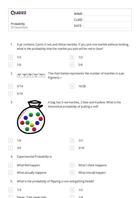 50 Probability Worksheets For 7th Grade On Quizizz Free Printable