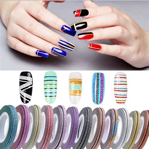 Aliexpress Buy Hot Sale 1 Rolls 3mm Glitter Nail Art Tape Line