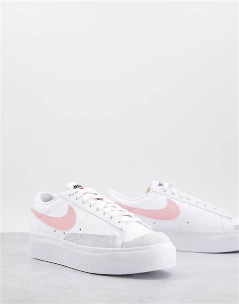 Nike Blazer Low Platform Sneakers In Whitepink Glaze Asos Nike