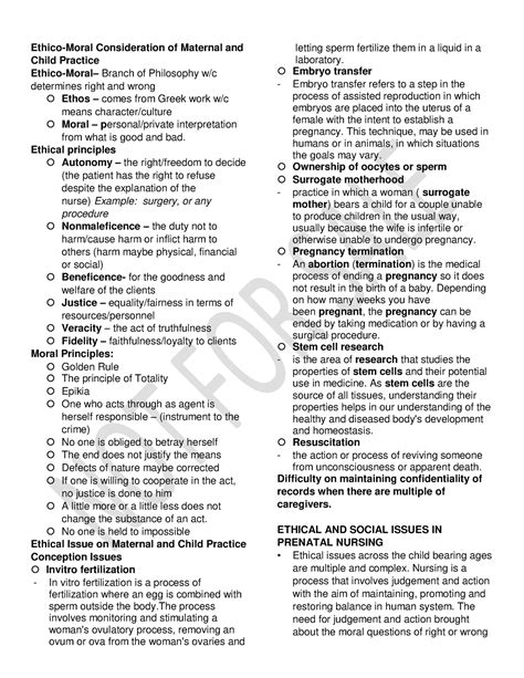 Reviewer 2 Lecture Ethico Moral Consideration Of Maternal And Child