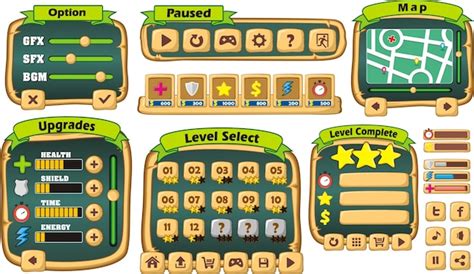 Premium Vector Platform Game User Interface