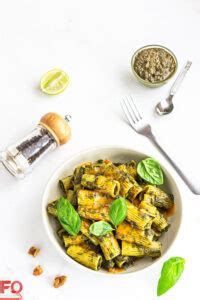 Pesto Rigatoni Meatless Pasta With Basil Pesto Flavor Quotient