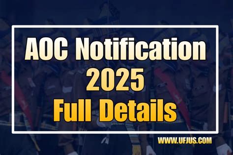 AOC Recruitment 2024 Notification Full Details UFJUS