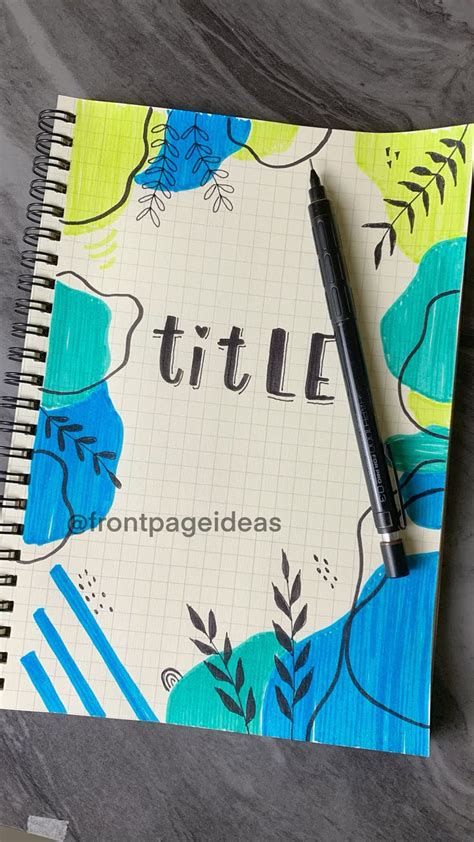 Easy front page design for school projects and idea note journals ...