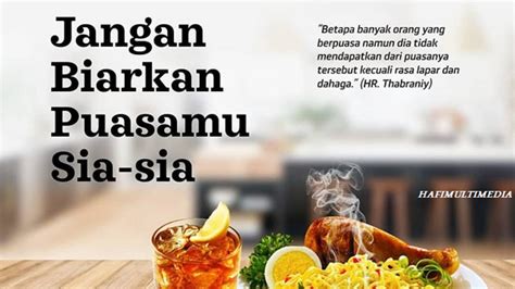 BERPUASA HANYA MENDAPAT LAPAR DAN DAHAGA