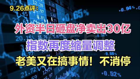 外资半日砸盘净卖出30亿。指数再度缩量调整，老美又在搞事情！ Youtube