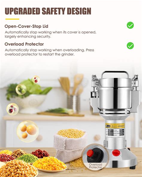 Snapklik 300g Electric Grain Mill Grinder Safety Upgraded Spice