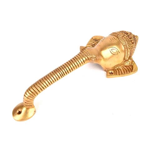 Brass Crown Ganesha Door Handle