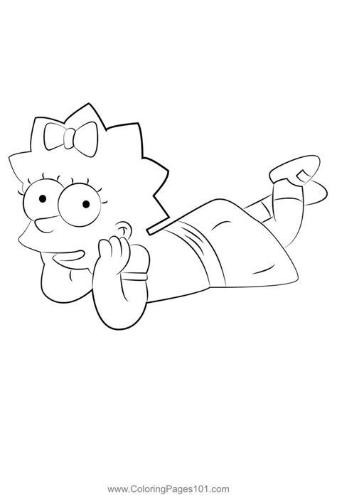 Maggie Simpson 2 Coloring Page In 2023 Maggie Simpson Coloring Pages