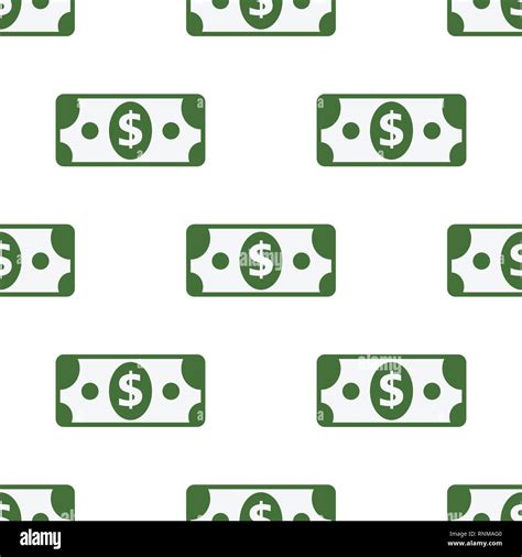 vector seamless pattern of paper dollar symbol on white background ...