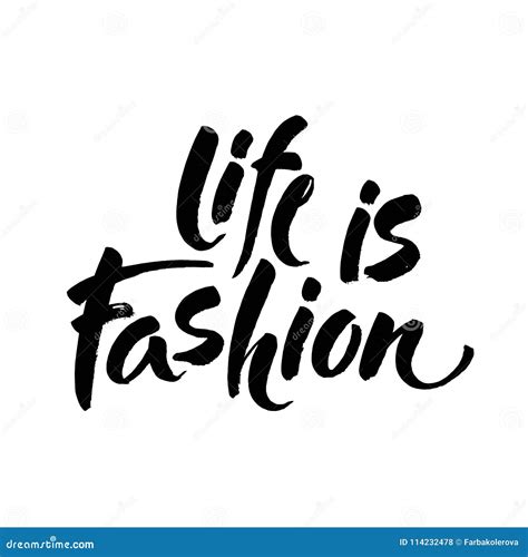 Life Is Fashion Text Design Typography Poster Modern Brush