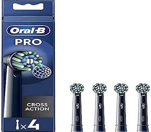 Oral B Pro Cross Action Electric Toothbrush Heads Black Pack Of