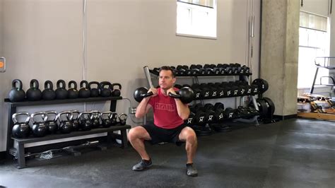 Double Kettlebell Front Squat Youtube