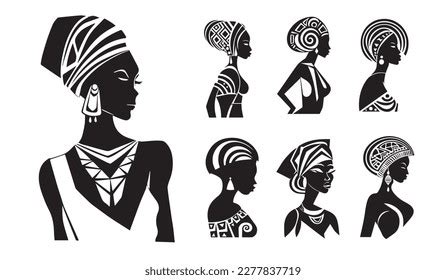 African Woman Vector Illustration Female Africa Stock Vector Royalty