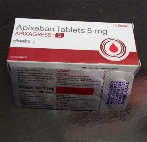 Apixagress Apixaban 5 Mg Tablet At Rs 180 Stripe Eliquis In