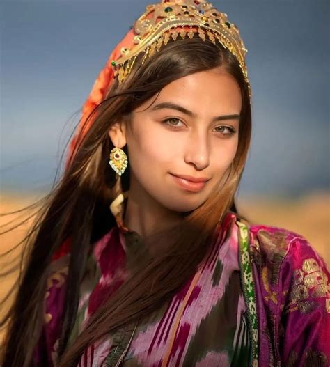 Girl From Penjikent In Traditional Clothing Tajikistan Traditional