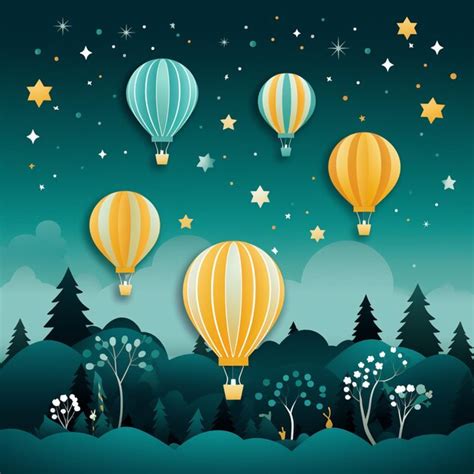 Premium Photo There Are Many Hot Air Balloons Flying Over The Trees And Hills Generative Ai