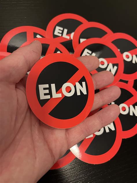 Amazon Anti Elon Round NO Bumper Sticker For Tesla Owners Musk