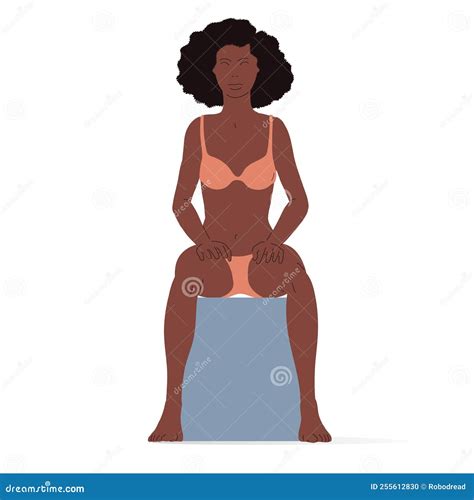 Young Black Woman Sitting Body Of A Woman Isometric Vector