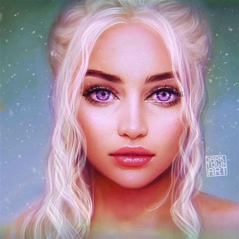 Daenerys Ii By Darktownart Targaryen Art Violet Eyes Digital Art Girl