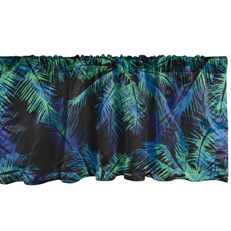 Palm Trees Window Valance Psychedelic Inspirations Trippy Hawaii Woodland Silhouettes Print