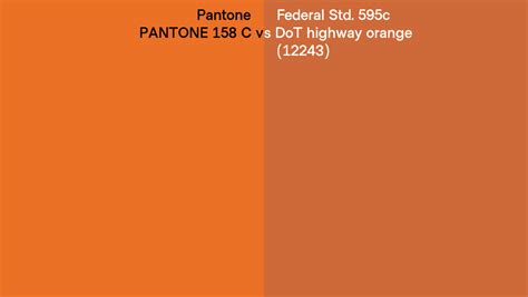 Pantone 158 C Vs Federal Std 595c DoT Highway Orange 12243 Side By