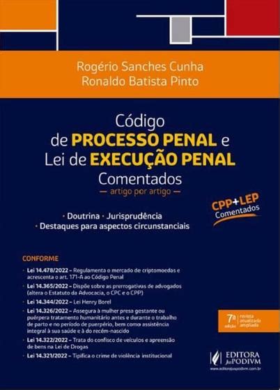 Codigo De Processo Penal E Lei De Execucao Penal Comentados Artigo Por