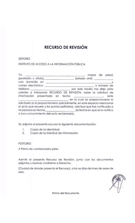 Formato De Recurso De Revision Image To U