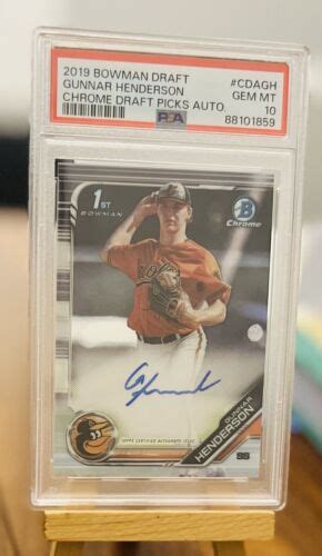 Psa Gunnar Henderson Auto St Bowman Chrome Draft Rookie Rc Gem