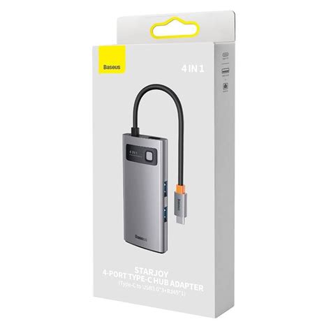 Hub In Baseus Metal Gleam Series Usb C To X Usb Ethernet Rj