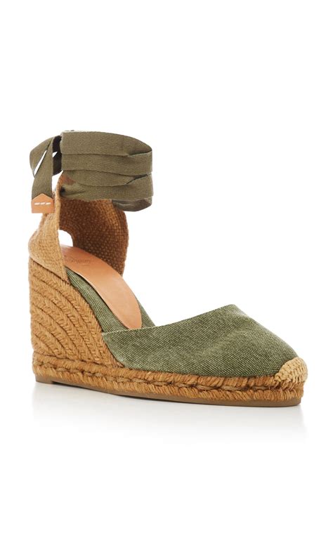 Castaner Carina 80 Canvas Wedge Espadrilles In Army Green Green Lyst