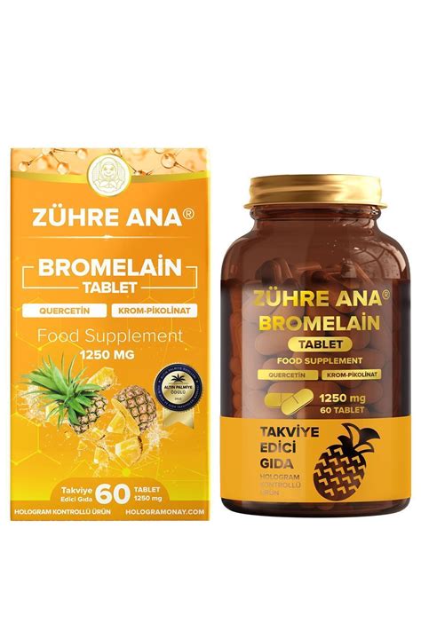 Zühre Ana Bromelain 60 Tablet Bromelain Quercetin Krom Pikolinat ve