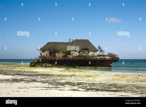 Rock Restaurant At Michanwi Pingwe Beach Zanzibar Tanzania Stock