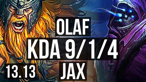 Olaf Vs Jax Top 9 1 4 1 8m Mastery 6 Solo Kills Legendary Kr