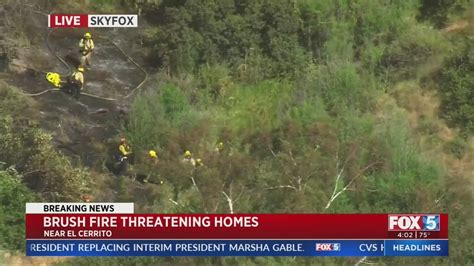 Crews Battle Brush Fire Near Homes Youtube