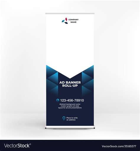 Roll Up Banner Design Exhibition Stand Template Vector Image