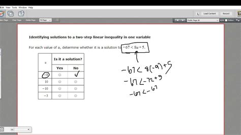 Identifying Solutions To A Two Step Linear Inequality In One Variable