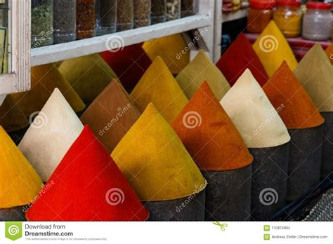 Selection of Spices on a Traditional Moroccan Market Souk in Marrakech ...