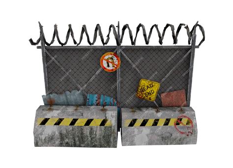 Premium Photo 3d Render Security Bars With Barbed Wire And Concrete