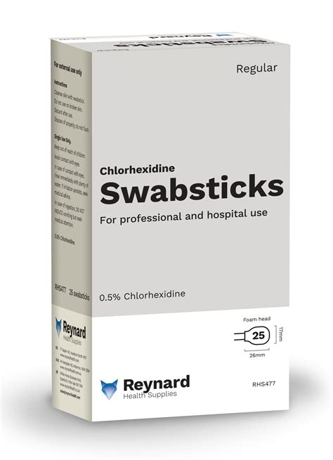 Chlorhexidine Swab Stick Reynard Health Supplies