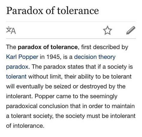 Paradox Of Tolerance Paradox Karl Popper