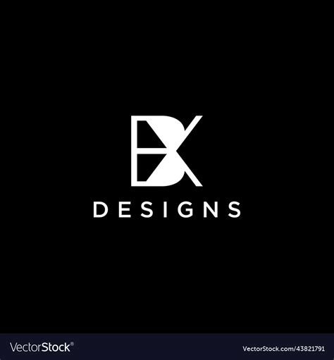 Bk bx creative logo design Royalty Free Vector Image