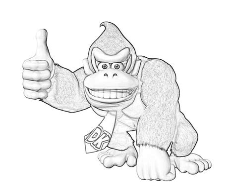 Coloriage Donkey Kong 112190 Jeux Vidéos Dessin à colorier