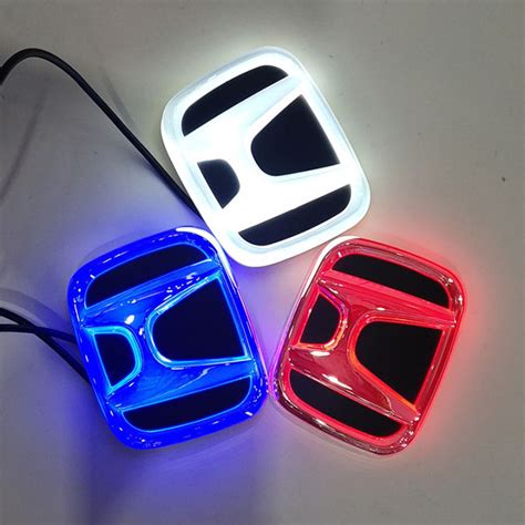 Honda Logo Led Light Emblems Car Badge Front Rear Bumper Logo Light For