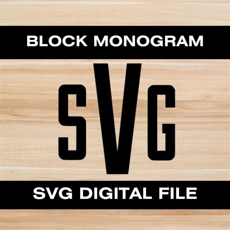 Block Monogram SVG. Block Monogram. Monogram File. Digital Download. Silhouette Monogram. Circut ...