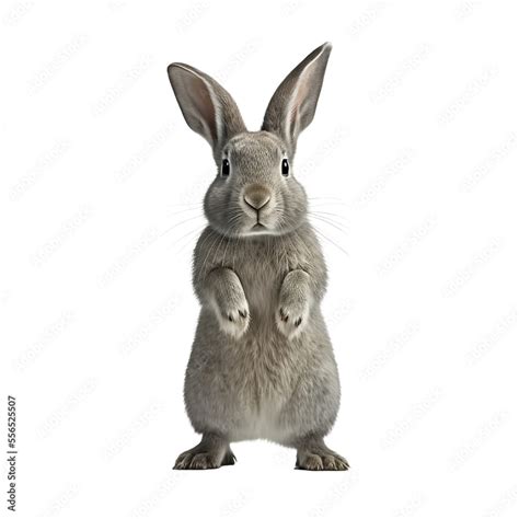 Lapin Gris Debout Sur Ses Pattes Arri Res Et Qui Dit Bonjour Fond