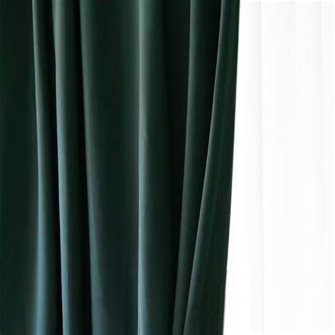 Sunnyvale Herringbone Textured Dark Green Velvet Blackout Curtains