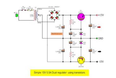 Dual 15V Power Supply Schematic With PCB 15V 15V 1A 50 OFF