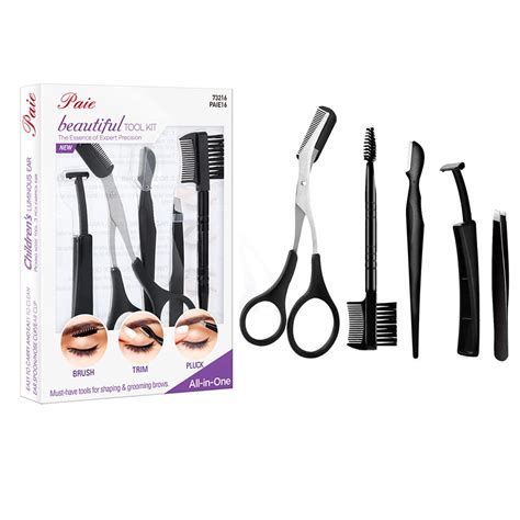 5 Piece Eyebrow Grooming Kit Including An Eyebrow Scraper